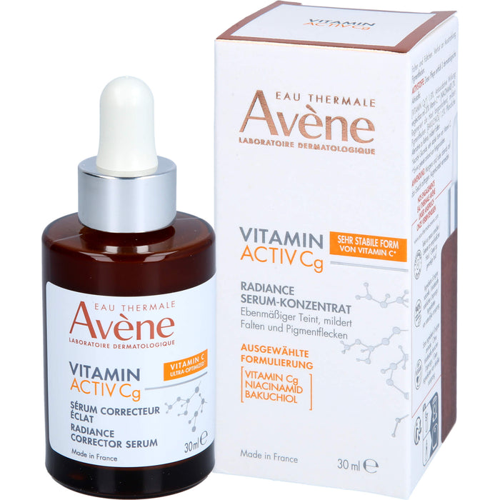Avène Vitamin Activ Cg Radiance Serum-Konzentrat für ebenmäßigen Teint, milderrt Falten und Pigmentflecken, 30 ml Solution