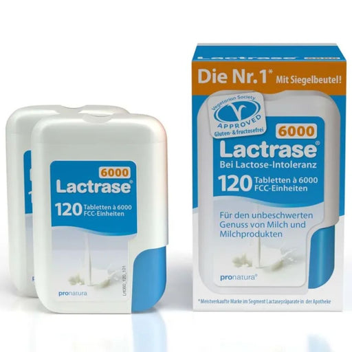 Lactrase 6000 FCC Einheiten Tabletten bei Lactose-Intoleranz Doppelpack, 240 St. Tabletten