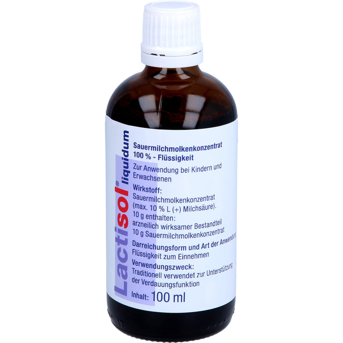 Lactisol liquidum zur Unterstützung der Verdauungsfunktion im Mund-, Magen- und Darmtrakt, 100 ml Solution
