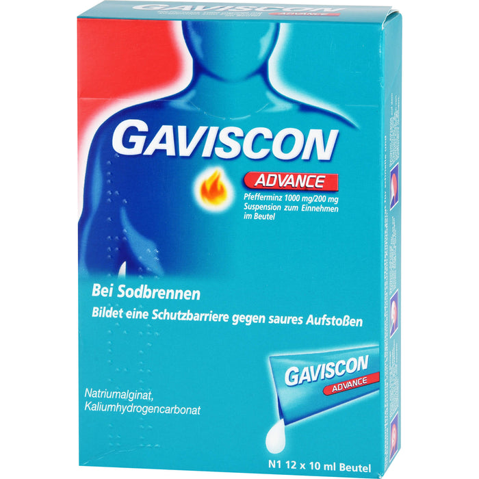 GAVISCON Advance Pfefferminz Suspension, 12 pc Sachets