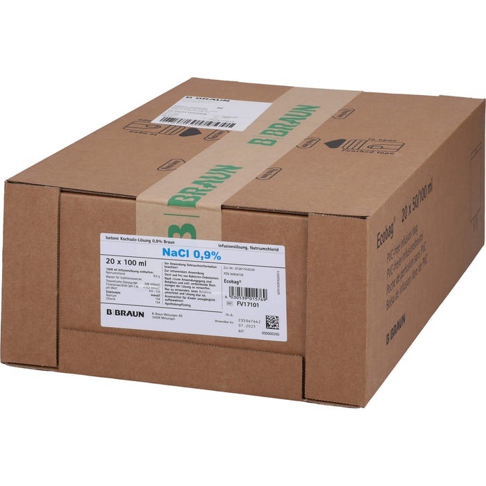 Kochsalzlösung 0,9% Braun Ecobag, 100ml, 20X100 ml INF