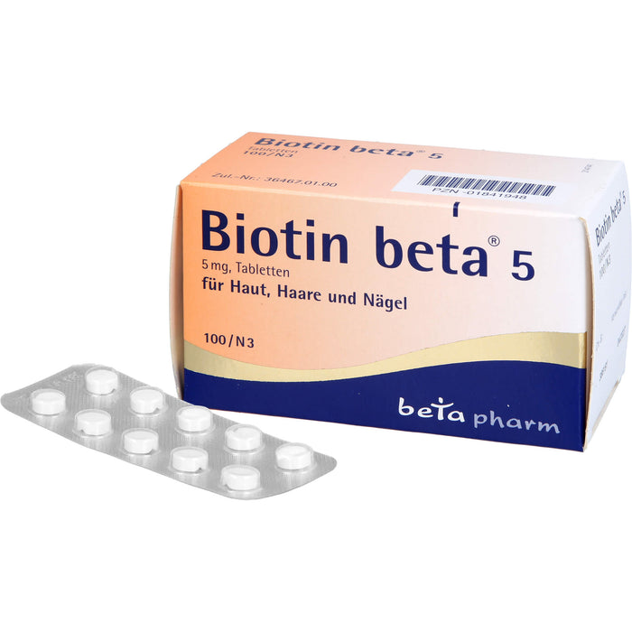 Biotin beta 5 Tabletten, 100 pc Tablettes