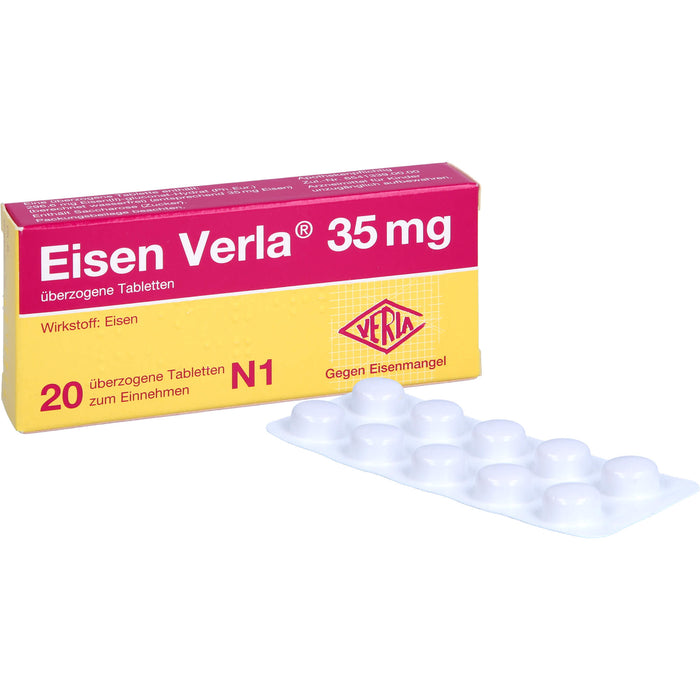 Eisen Verla 35 mg Tabletten gegen Eisenmangel, 20 St. Tabletten