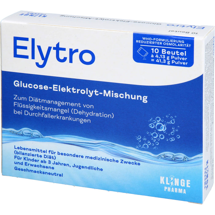 Elytro Glucose-Elektrolyt-Mischung bei Durchfallerkrankungen geschmacksneutral, 10 St. Beutel