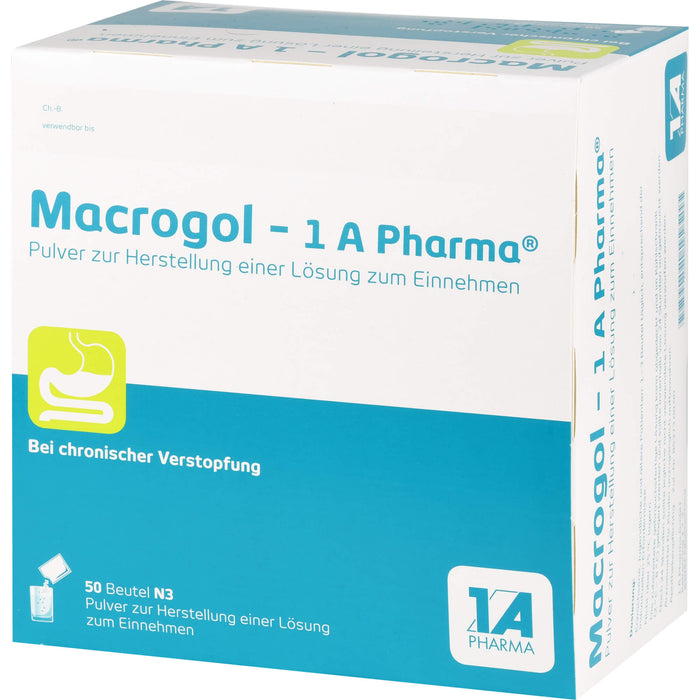 Macrogol - 1 A Pharma , Pulver zur Herstellung einer Lösung zum Einnehmen, 50 pcs. Sachets