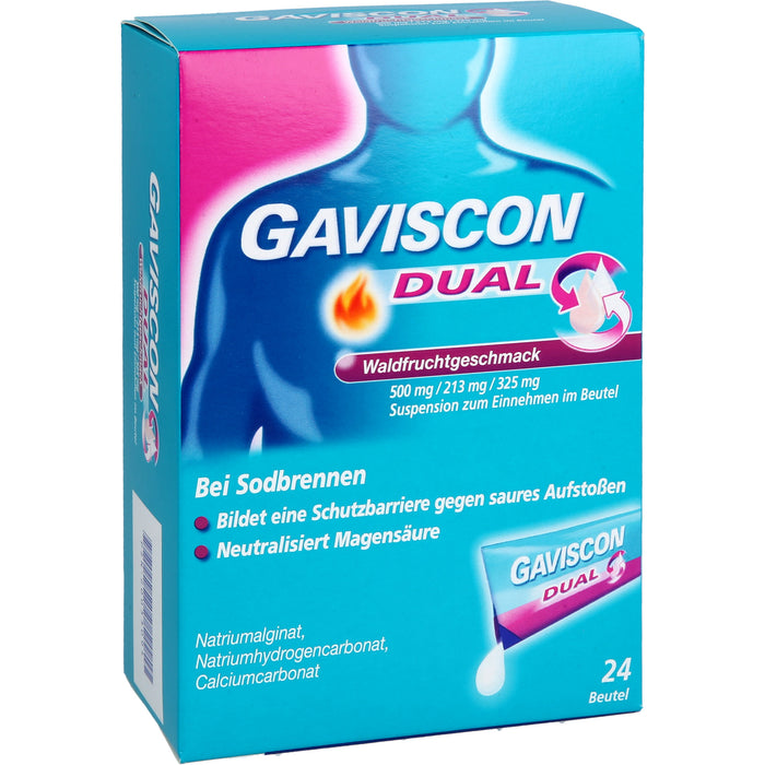 GAVISCON Dual Suspension bei Sodbrennen Waldfruchtgeschmack, 24 St. Beutel