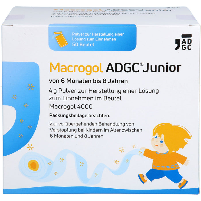 Macrogol ADGC Junior von 6 Monaten bis 8 Jahren 4 g Pulver, 50 St. Pulver
