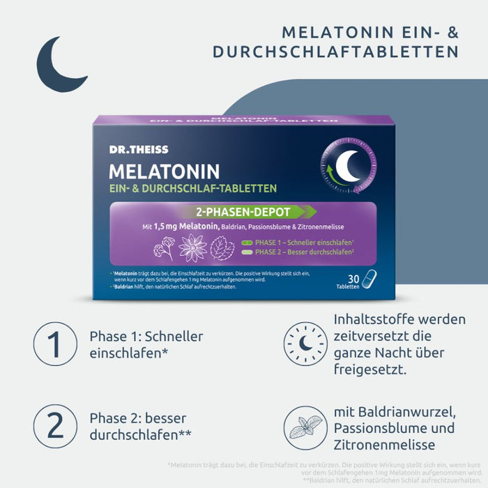 DR. THEISS Melatonin Ein- & Durchschlaf-Tabletten, 30 St., 30 St. Tabletten