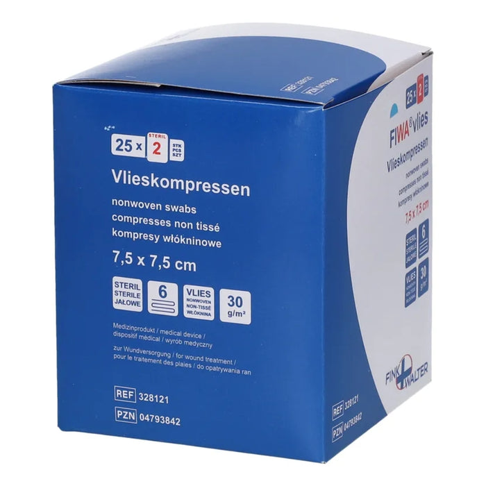 FIWA Vlieskompressen 7,5  x 7,5 cm steril, 50 pc Compresses