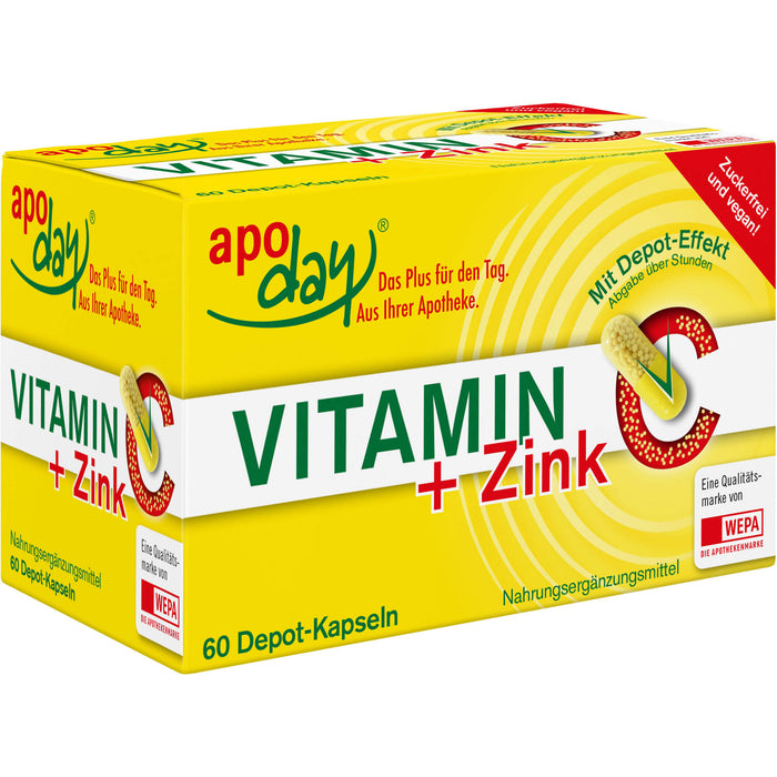 Apoday Vitamin C + Zink Depot-Kapseln, 60 St. Kapseln