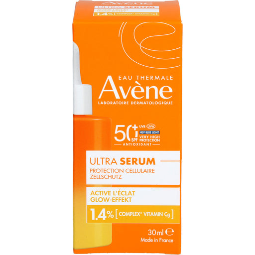 Avène Ultra Serum Glow Effekt LSF 50+ schützt vor UVB, UVA + HEV Blue Light Filter für eine aufhellende Wirkung, 30 ml Lösung