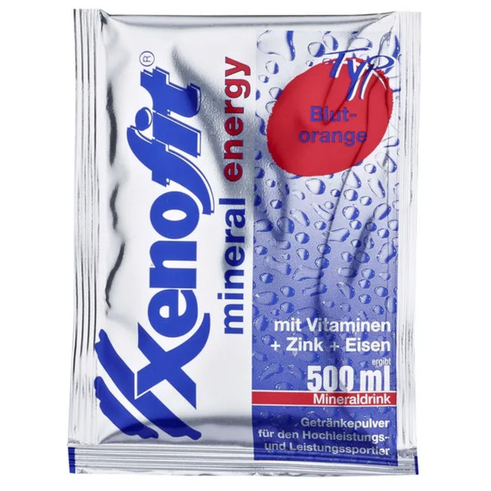 Xenofit Mineral Energy Mineralstoff-Getränk Pulver Blutorange, 10 pcs. Sachets