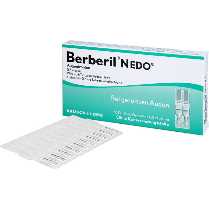 Berberil N EDO Augentropfen bei gereizten Augen, 10 pcs. Single-dose pipettes