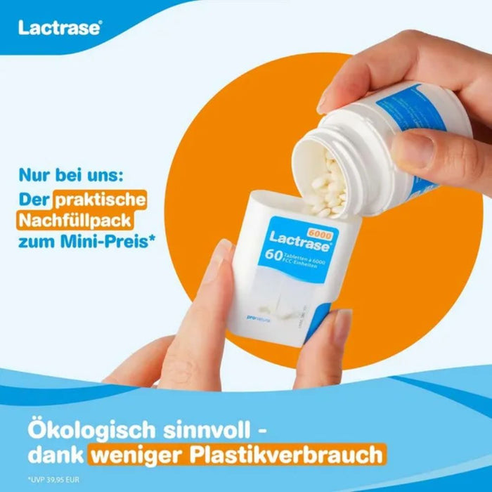 Lactrase 6000 FCC Einheiten Tabletten bei Lactose-Intoleranz Doppelpack, 240 pc Tablettes