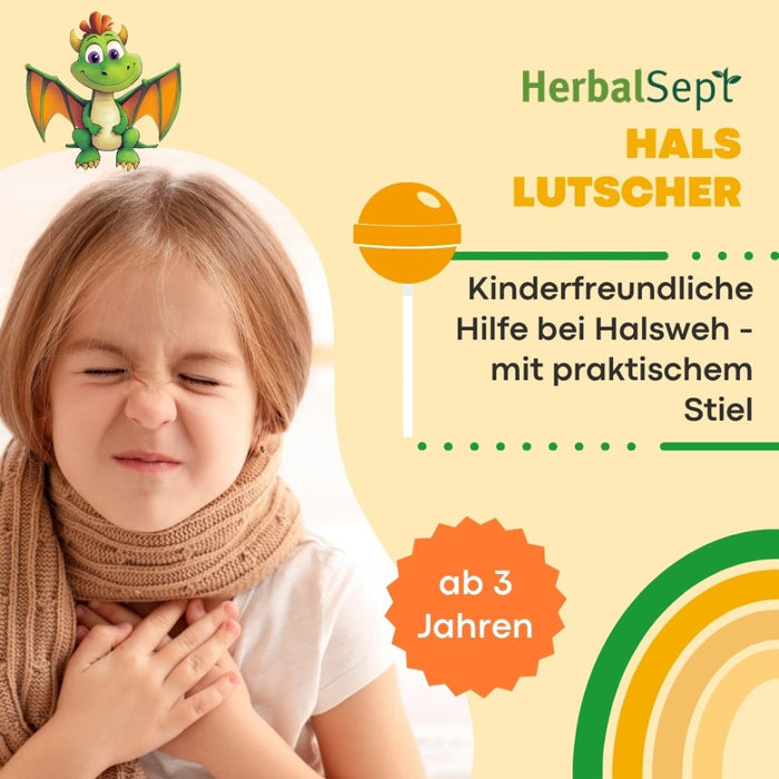 Dr. Theiss HerbalSept Hals Lutscher Kids bei Halsschmerzen und Heiserkeit, 6 St. Lutscher