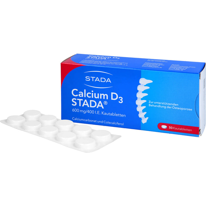 STADA Calcium D3 600 mg/400 I.E. Kautabletten, 50 pcs. Tablets