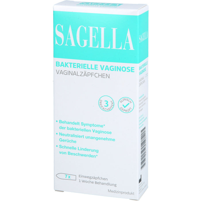 Sagella Vaginalovula mit Milchsäure, Thymian- und Salbei-Extrakten zur natürlichen Regeneration der Vaginalflora bei bakterieller Vaginose, 7 St. Zäpfchen