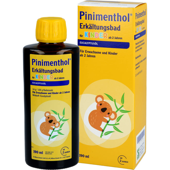 Pinimenthol Eucalyptusöl Erkältungsbad für Kinder ab 2, 190 ml Badezusatz