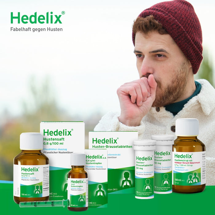 Hedelix Hustensirup mit Himbeer-Kirsch-Geschmack, 100 ml 