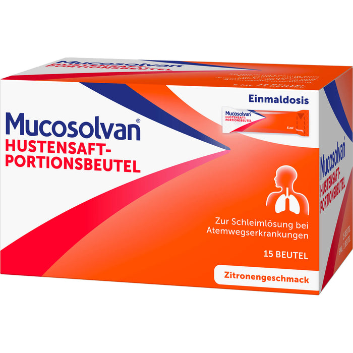 Mucosolvan Hustensaft 30 mg/5 ml zur Schleimlösung mit Zitronengeschmack, 15 pc Sachets
