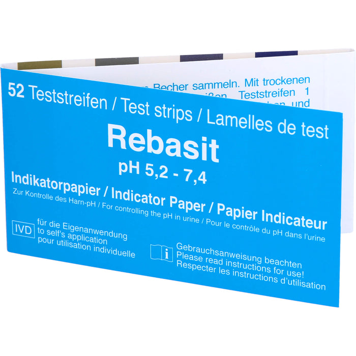 Rebasit Indikatorpapier zur Harn-pH Wert Kontrolle, 52 St. Teststreifen