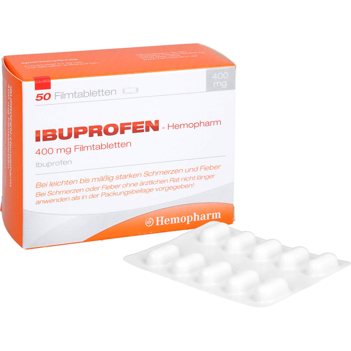 Ibuprofen-Hemopharm 400 mg Filmtabletten, 50 pcs. Tablets