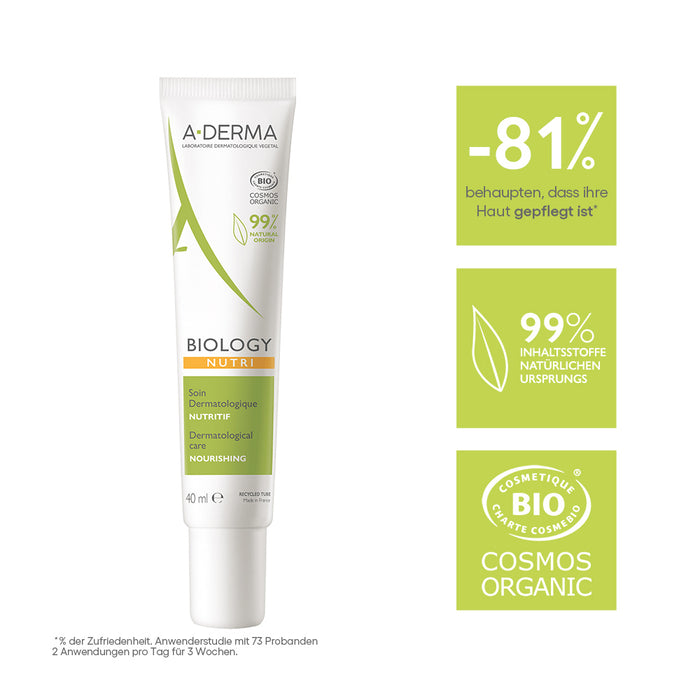 A-DERMA BIOLOGY NUTRI Nährende Pflege, 40 ml Crème