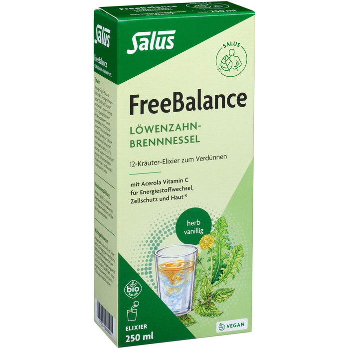 Salus FreeBalance Löwenzahn-Brennnessel 12-Kräuter-Elixier, 250 ml Lösung