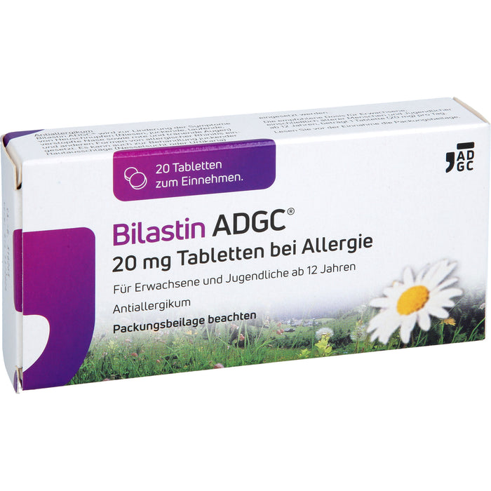 ADGC Bilastin 20 mg Tabletten bei Allergien, 20 St. Tabletten