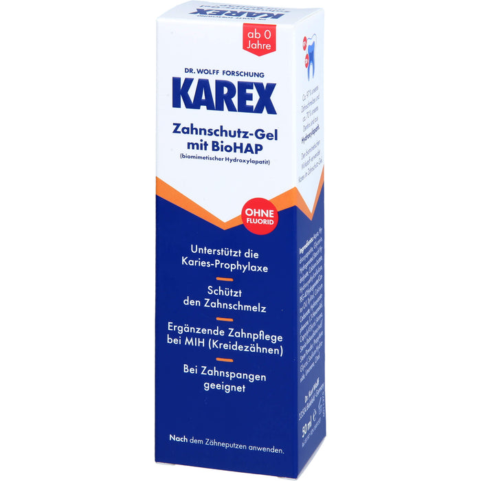 Karex Zahnschutz-Gel mit BioHAP unterstützt die Karies-Prophylaxe, 50 ml Gel