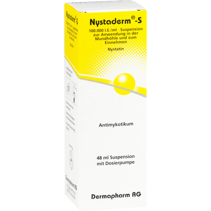 Nystaderm -S 100.000 I.E./ml Suspension zur Anwendung in der Mundhöhle und zum Einnehmen, 48 ml Solution