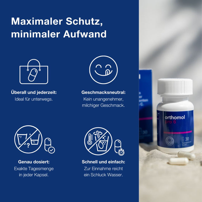 Orthomol Pro 6 - mit einer Kombination ausgewählter Darmsymbionten und Vitamin C, 30 St. Tagesportionen