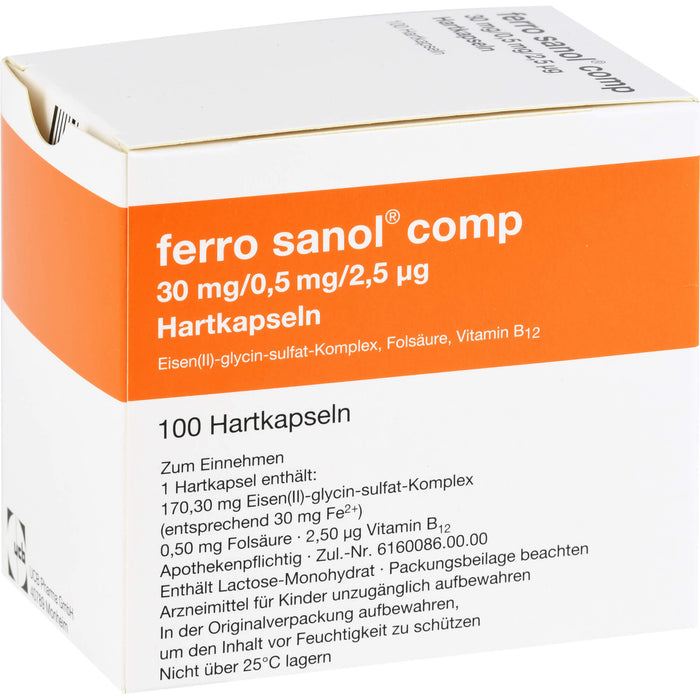 ferro sanol  comp 30mg/0,5mg/2,5µg Hartkapseln, 100 pc Capsules