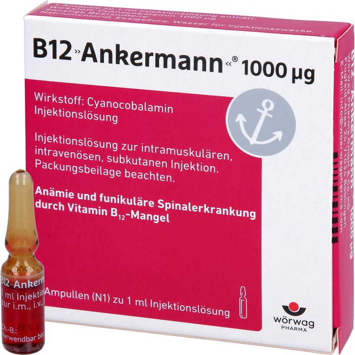 B12 Ankermann  1000 µg, Injektionslösung, 5 St. Ampullen