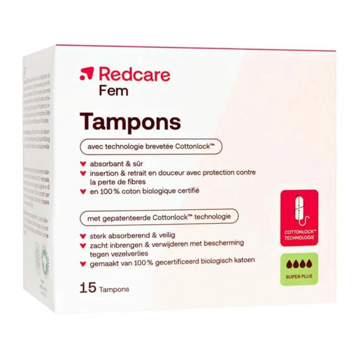 Redcare Fem Tampons Super Plus saugstark & sicher, 15 pc Tampons