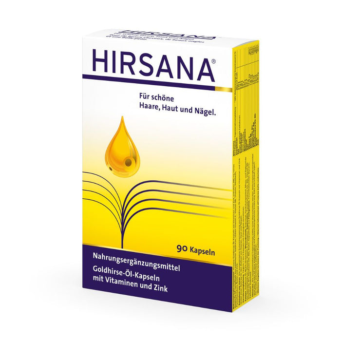 HIRSANA Goldhirse-Öl-Kapseln für schöne Haare, Haut und Nägel, 90 pc Capsules