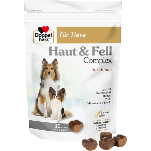 Doppelherz für Tiere Haut&Fell Complex für Hunde Chews, 30 St. Kaustreifen