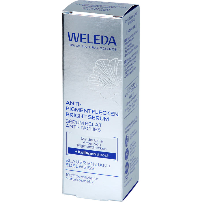 WELEDA Anti-Pigmentflecken Serum mit Enzian & Edelweiß, für strahlenden Teint und weniger Flecken, 30 ml Gel