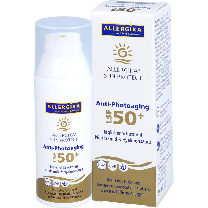 ALLERGIKA Sun Protect Anti-Photoaging LSF 50+ sehr hoher Schutz vor vorzeitiger Hautalterung bei sensibler, trockener Haut, 50 ml Crème