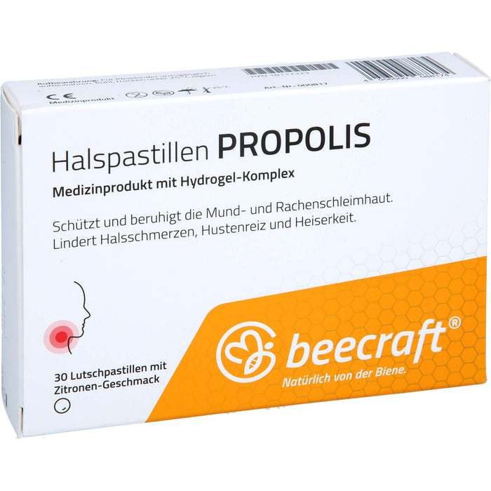 Beecraft Halspastillen Propolis schützt und beruhigt die Mund- und Rachenschleimhaut, 30 pcs. Pastilles