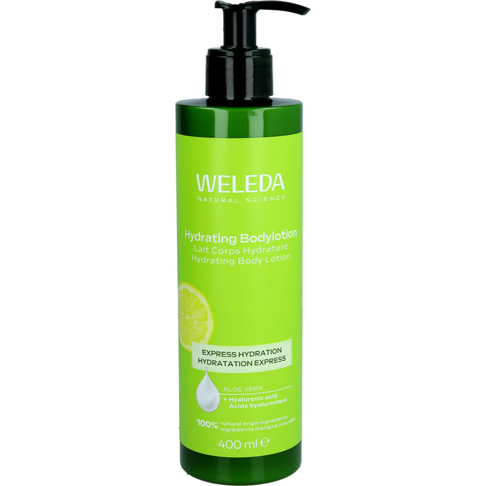 WELEDA Hydrating Bodylotion erfrischende Feuchtigkeitspflege für geschmeidige Haut, 400 ml Lotion