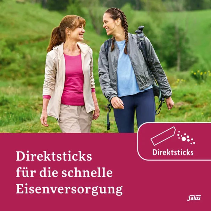 Floradix Eisen Sticks für die schnelle Eisenversorgung mit Lemongrass Himbeer Geschmack, 20 pc Bâtonnets