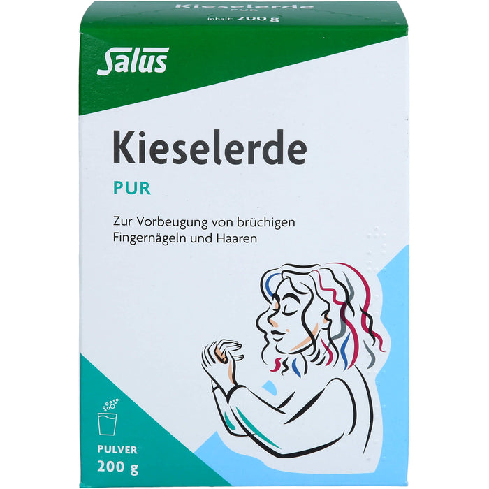 Salus Kieselerde pur Pulver zur Vorbeugung von brüchigen Fingernägeln und Haaren, 200 g Pulver