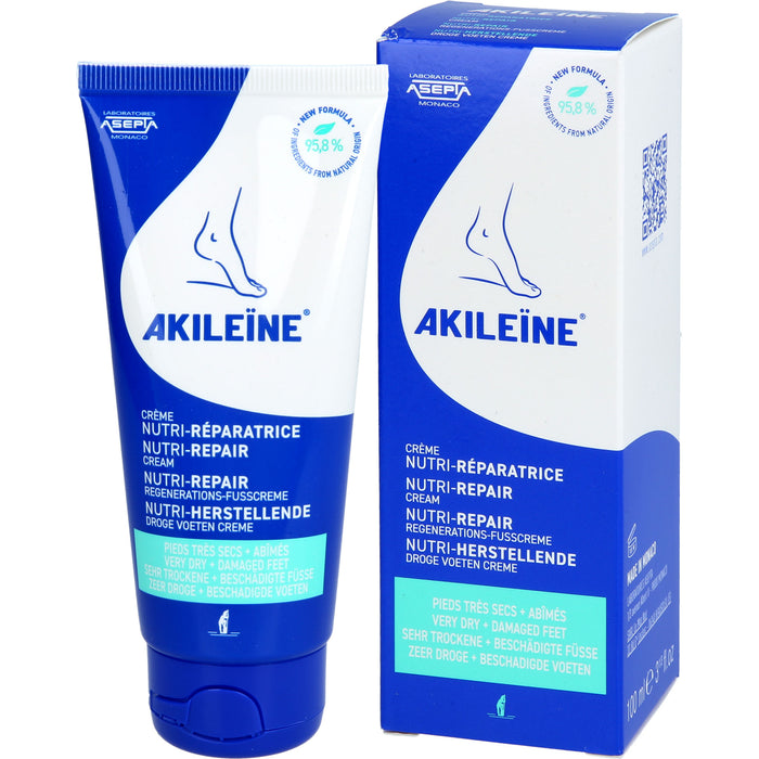 AKILEINE Nutri-Repair Regenerations-Fußcreme für sehr trockene Haut, 100 ml Creme