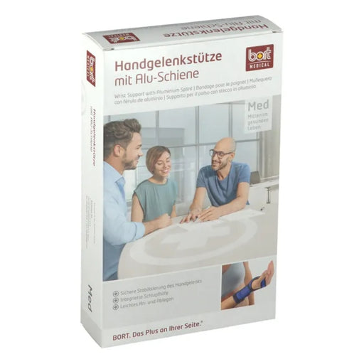 Bort Handgelenkstütze mit Alu-Schiene rechts Gr. M schwarz, 1 St. Bandage