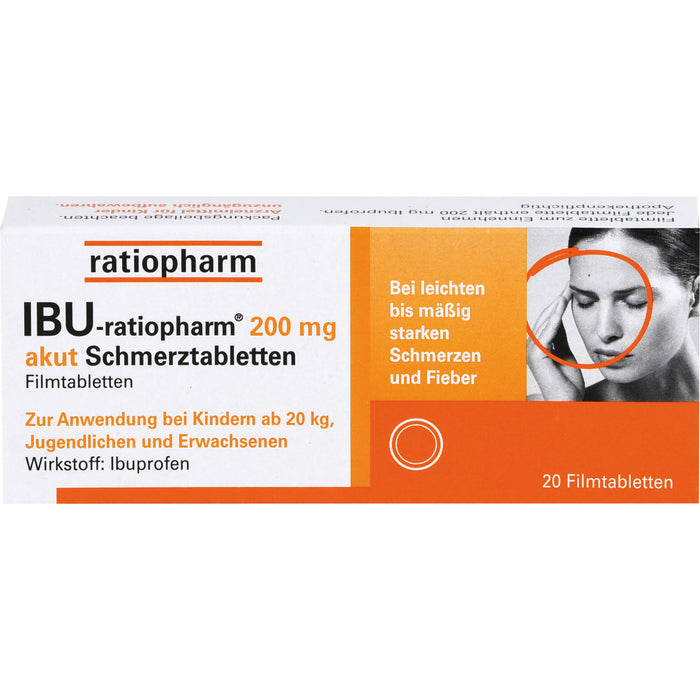 Ibu-ratiopharm 200 akut Tabletten, 20 pc Tablettes