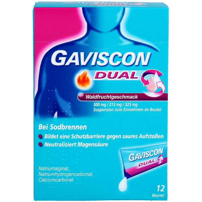 GAVISCON Dual Suspension bei Sodbrennen Waldfruchtgeschmack, 12 St. Beutel