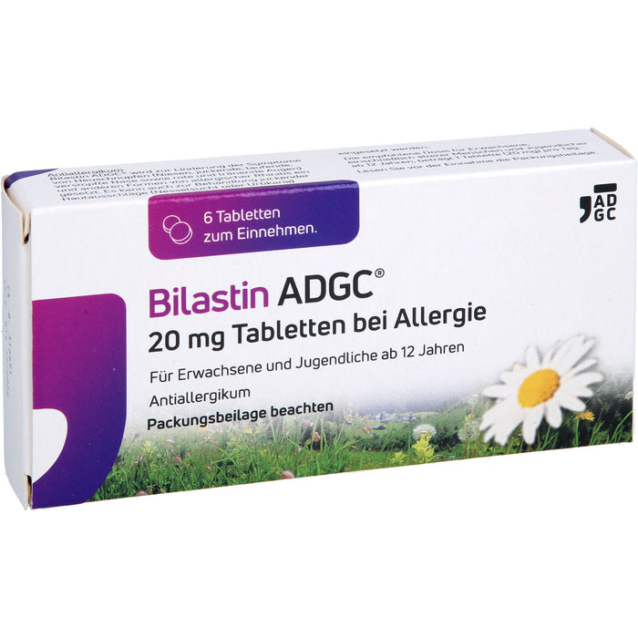 ADGC Bilastin 20 mg Tabletten bei Allergien, 6 St. Tabletten
