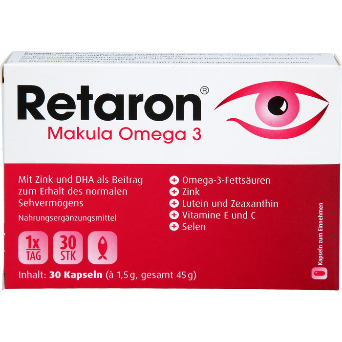 Retaron Makula Omega 3 Kapseln zum Erhalt des normalen Sehvermögens, 30 St. Kapseln