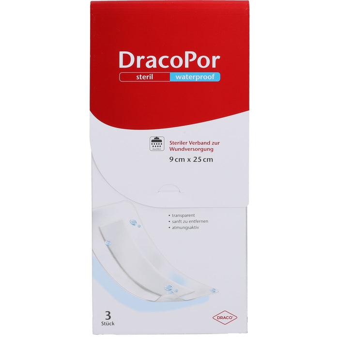 Dracopor Waterproof steriler Wundverband 9 cm x 25 cm, 1 St. Verbandzellstoff